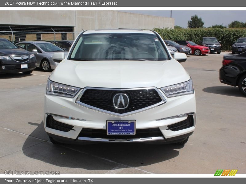 White Diamond Pearl / Espresso 2017 Acura MDX Technology