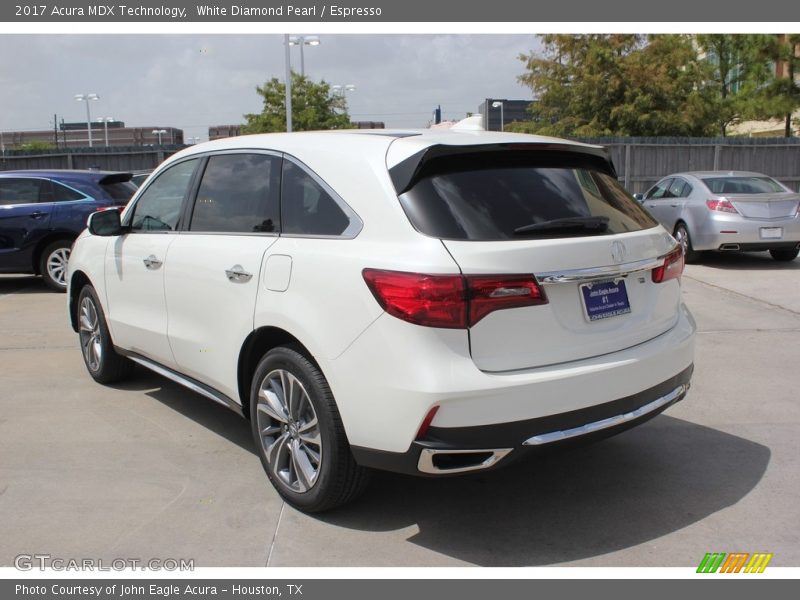 White Diamond Pearl / Espresso 2017 Acura MDX Technology