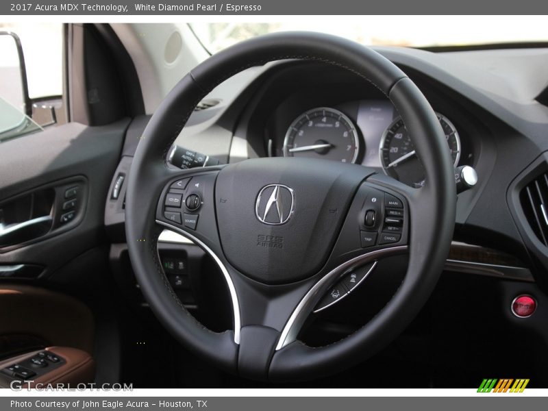 White Diamond Pearl / Espresso 2017 Acura MDX Technology