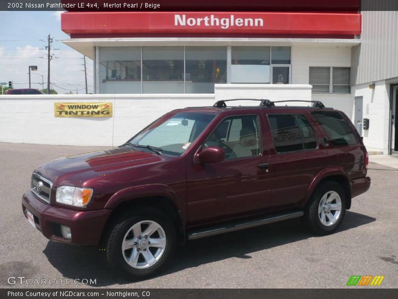 Merlot Pearl / Beige 2002 Nissan Pathfinder LE 4x4