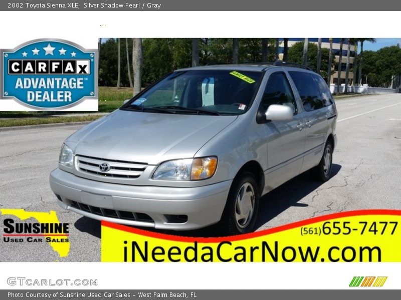 Silver Shadow Pearl / Gray 2002 Toyota Sienna XLE