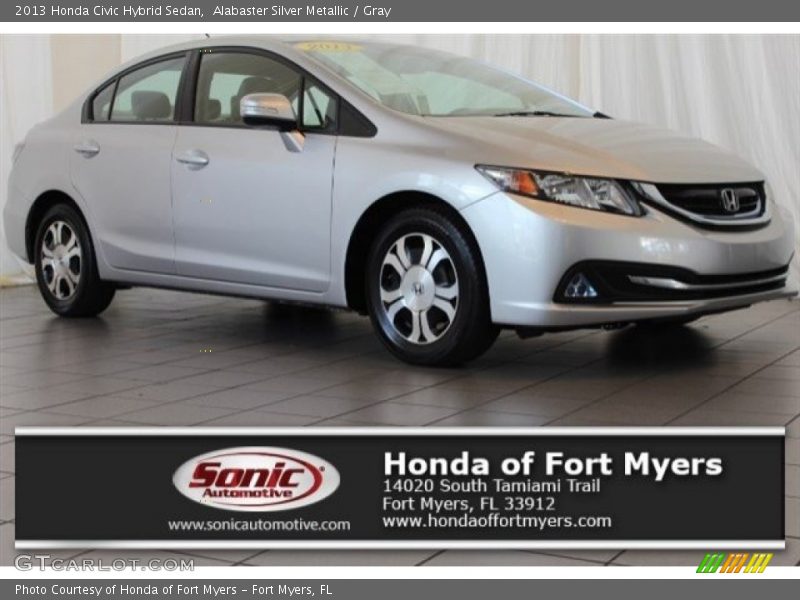Alabaster Silver Metallic / Gray 2013 Honda Civic Hybrid Sedan