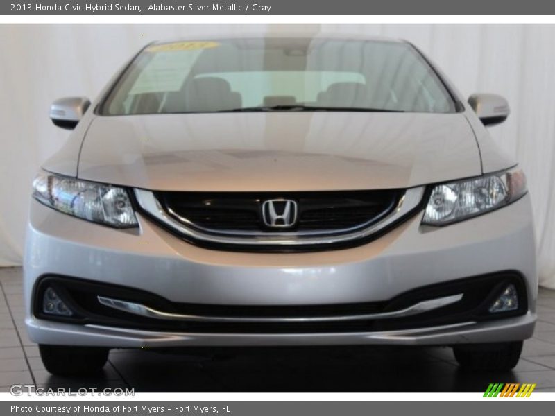 Alabaster Silver Metallic / Gray 2013 Honda Civic Hybrid Sedan