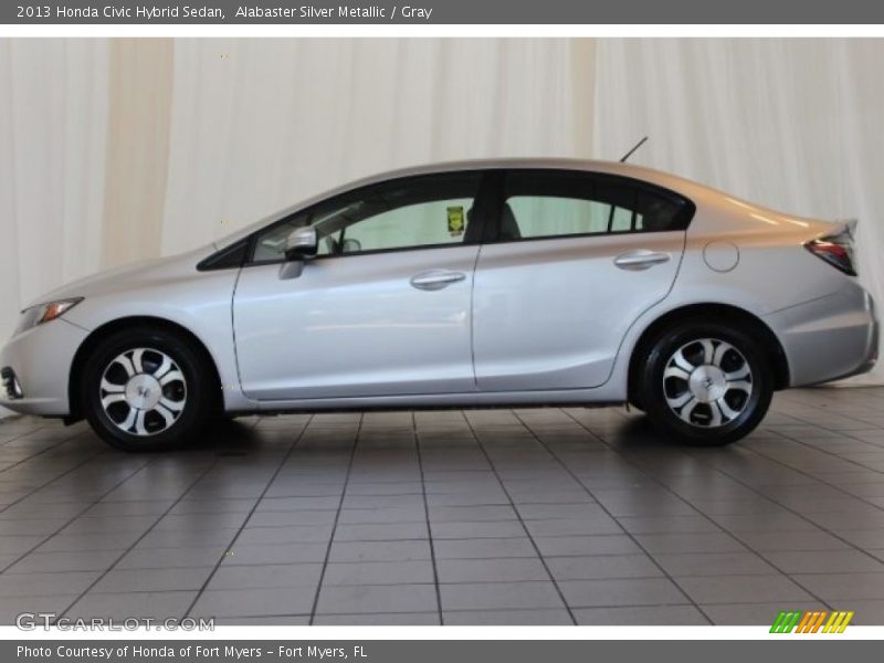 Alabaster Silver Metallic / Gray 2013 Honda Civic Hybrid Sedan