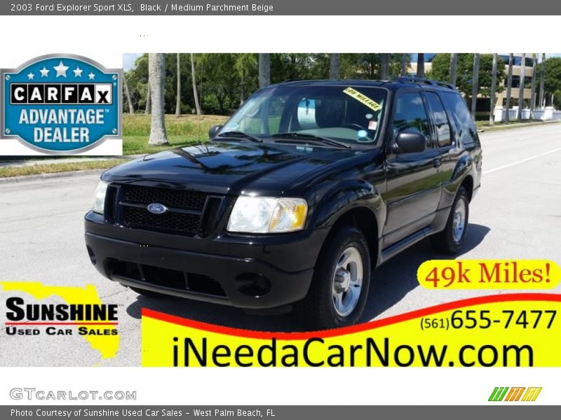 Black / Medium Parchment Beige 2003 Ford Explorer Sport XLS