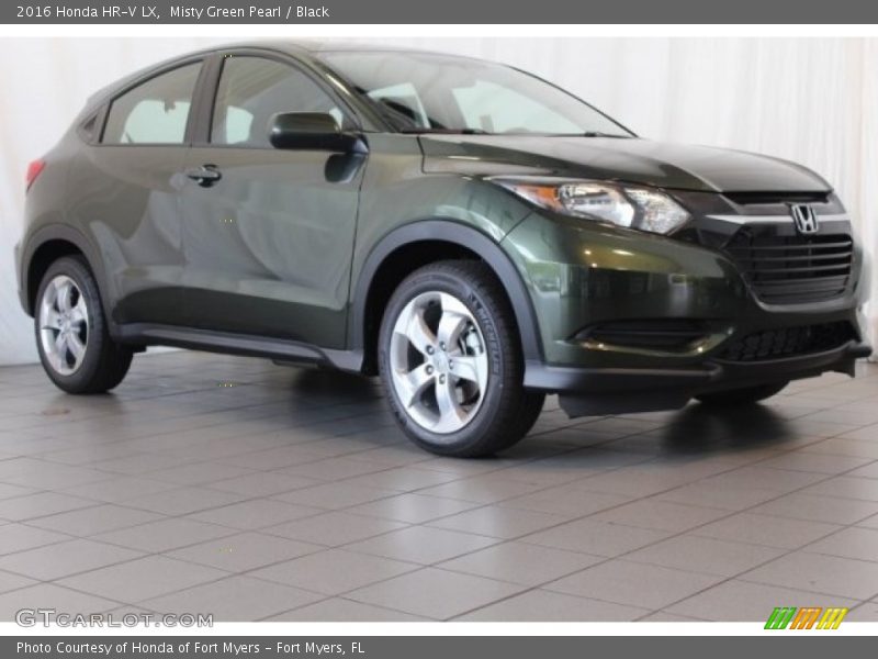 Misty Green Pearl / Black 2016 Honda HR-V LX