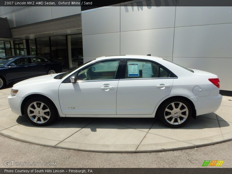 Oxford White / Sand 2007 Lincoln MKZ AWD Sedan