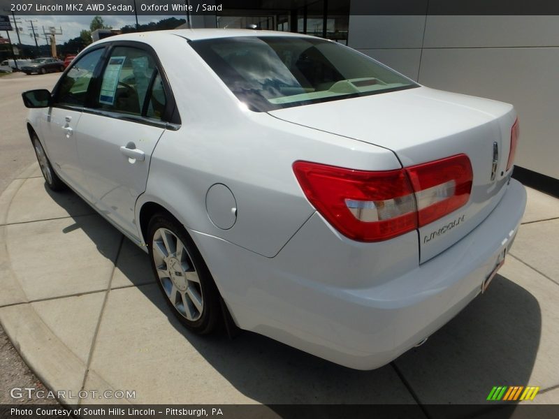 Oxford White / Sand 2007 Lincoln MKZ AWD Sedan