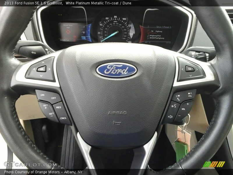 White Platinum Metallic Tri-coat / Dune 2013 Ford Fusion SE 1.6 EcoBoost