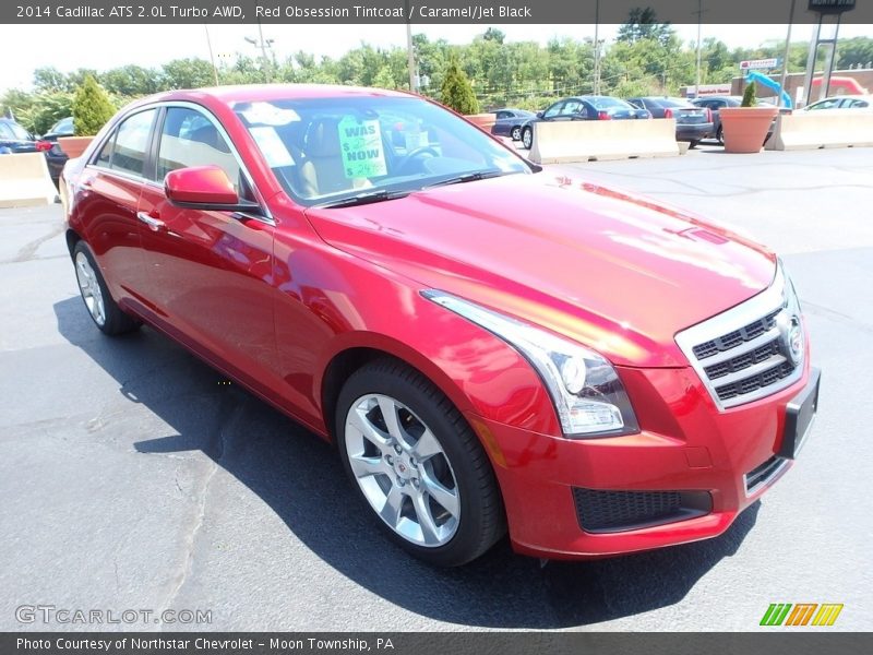 Red Obsession Tintcoat / Caramel/Jet Black 2014 Cadillac ATS 2.0L Turbo AWD