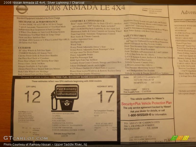 Silver Lightning / Charcoal 2008 Nissan Armada LE 4x4