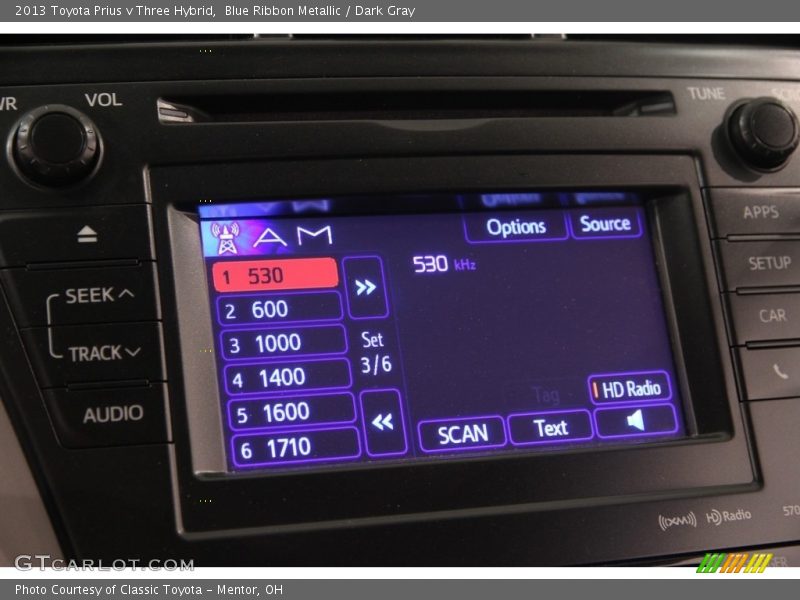 Blue Ribbon Metallic / Dark Gray 2013 Toyota Prius v Three Hybrid