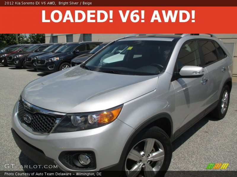 Bright Silver / Beige 2012 Kia Sorento EX V6 AWD