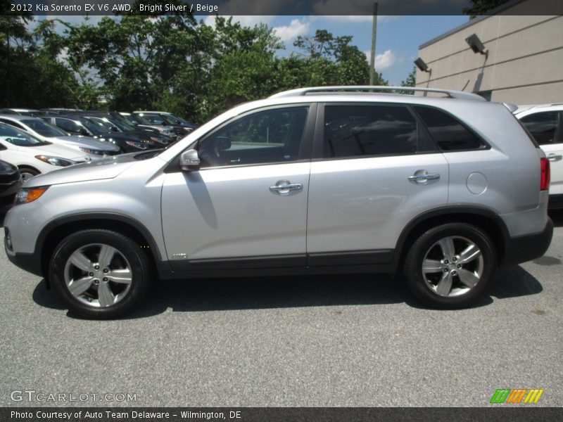 Bright Silver / Beige 2012 Kia Sorento EX V6 AWD