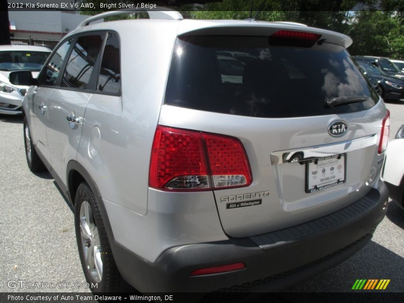 Bright Silver / Beige 2012 Kia Sorento EX V6 AWD