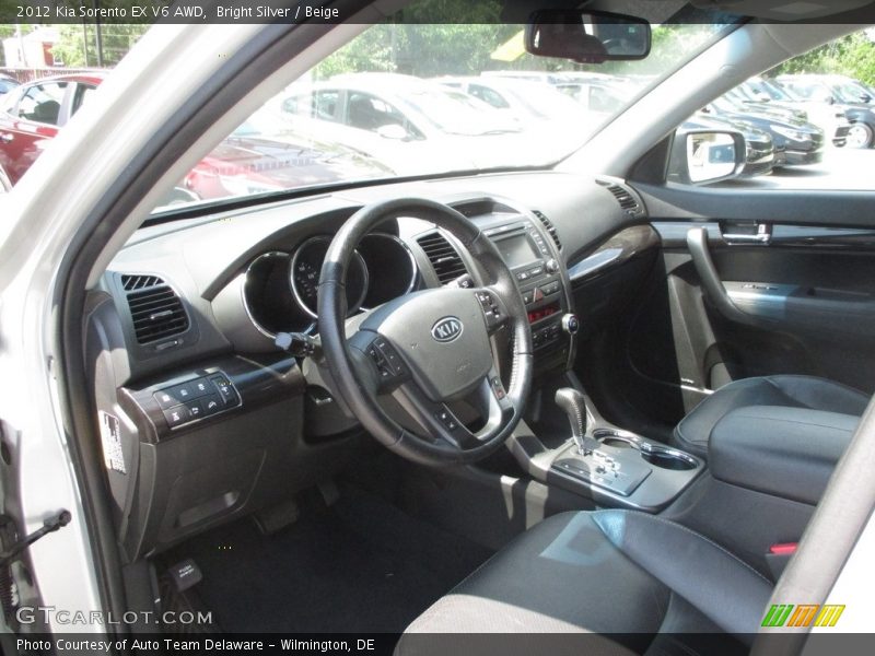 Bright Silver / Beige 2012 Kia Sorento EX V6 AWD
