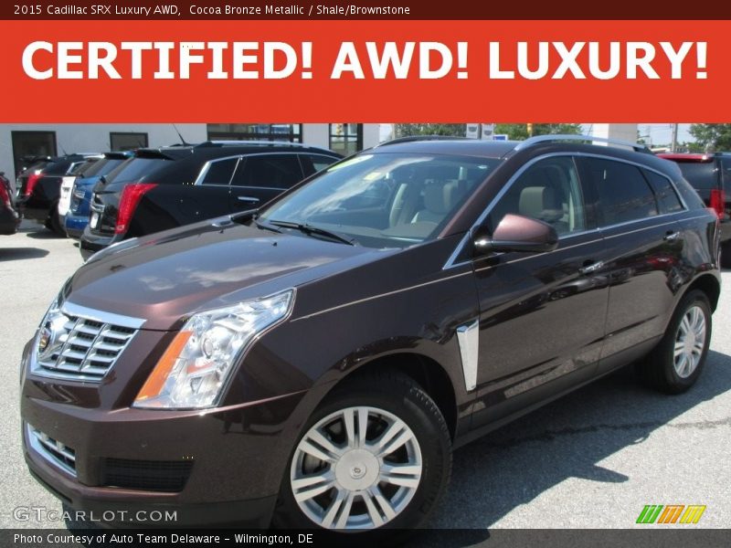 Cocoa Bronze Metallic / Shale/Brownstone 2015 Cadillac SRX Luxury AWD