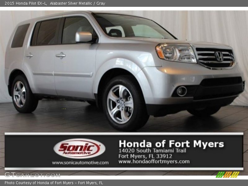 Alabaster Silver Metallic / Gray 2015 Honda Pilot EX-L