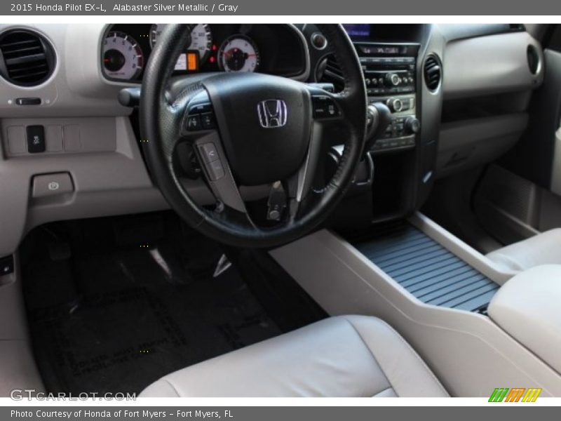 Alabaster Silver Metallic / Gray 2015 Honda Pilot EX-L