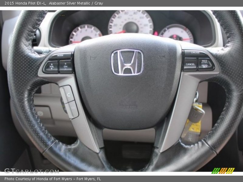 Alabaster Silver Metallic / Gray 2015 Honda Pilot EX-L