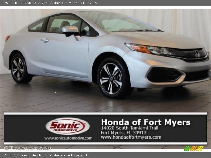 Alabaster Silver Metallic / Gray 2014 Honda Civic EX Coupe