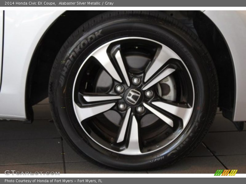 Alabaster Silver Metallic / Gray 2014 Honda Civic EX Coupe