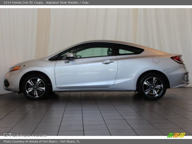 Alabaster Silver Metallic / Gray 2014 Honda Civic EX Coupe