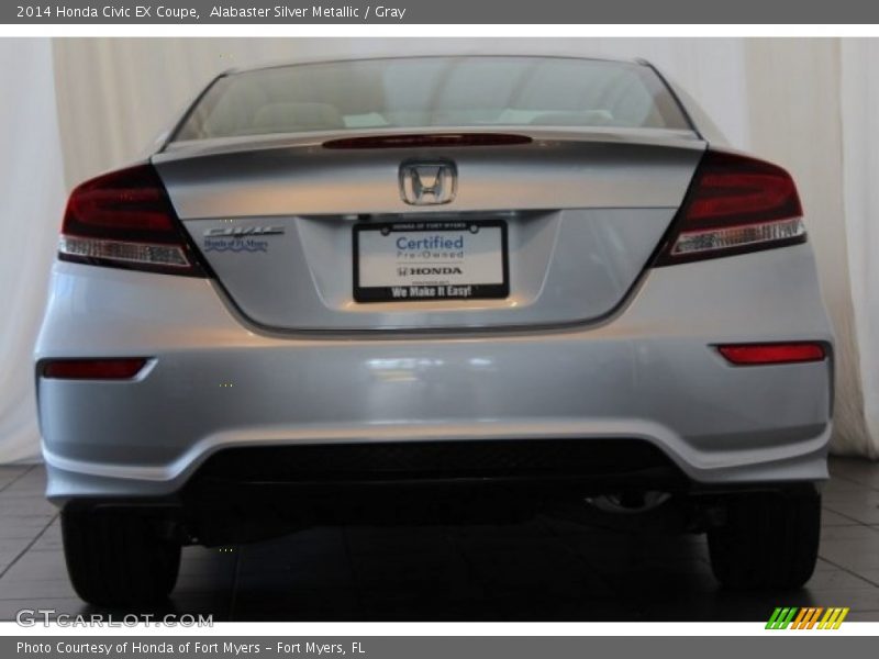 Alabaster Silver Metallic / Gray 2014 Honda Civic EX Coupe