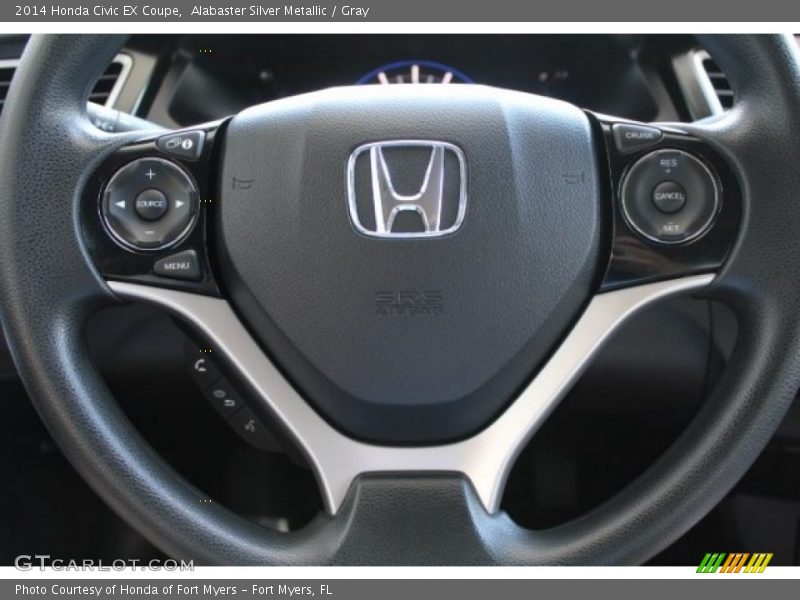 Alabaster Silver Metallic / Gray 2014 Honda Civic EX Coupe
