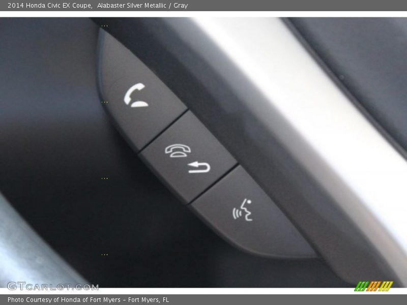 Alabaster Silver Metallic / Gray 2014 Honda Civic EX Coupe