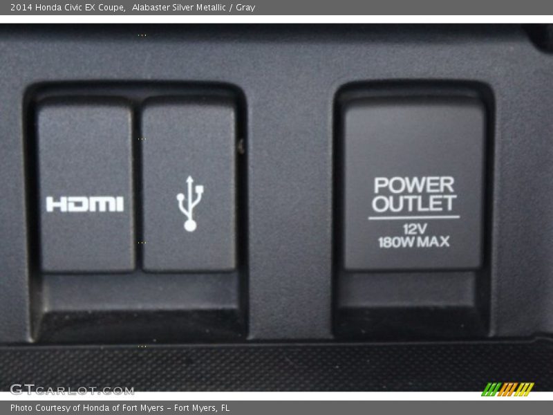 Alabaster Silver Metallic / Gray 2014 Honda Civic EX Coupe