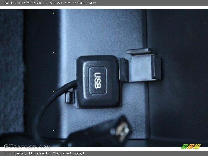 Alabaster Silver Metallic / Gray 2014 Honda Civic EX Coupe