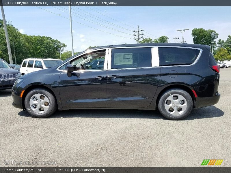 Brilliant Black Crystal Pearl / Black/Alloy 2017 Chrysler Pacifica LX