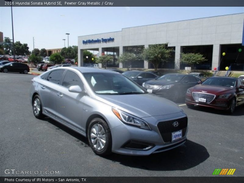 Pewter Gray Metallic / Gray 2016 Hyundai Sonata Hybrid SE