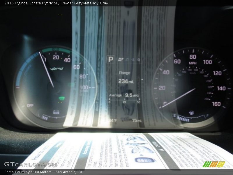 Pewter Gray Metallic / Gray 2016 Hyundai Sonata Hybrid SE