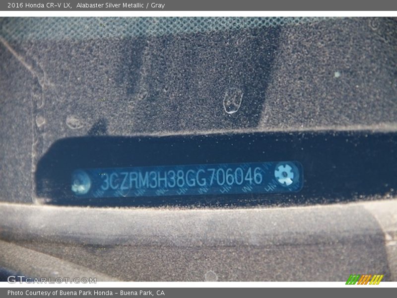 Alabaster Silver Metallic / Gray 2016 Honda CR-V LX