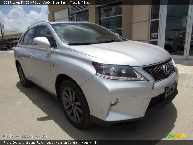 Silver Lining Metallic / Black 2015 Lexus RX 350 F Sport AWD