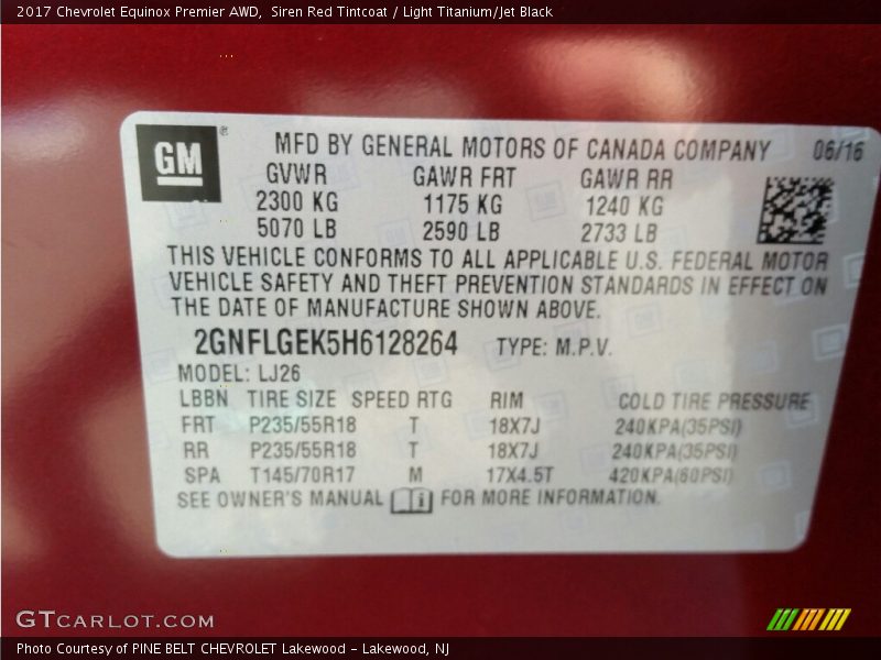 Siren Red Tintcoat / Light Titanium/Jet Black 2017 Chevrolet Equinox Premier AWD