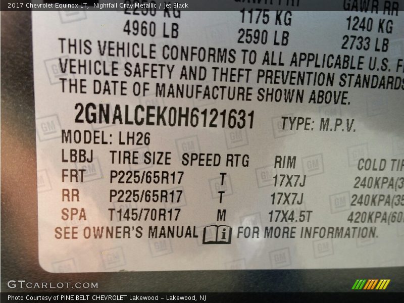 Nightfall Gray Metallic / Jet Black 2017 Chevrolet Equinox LT