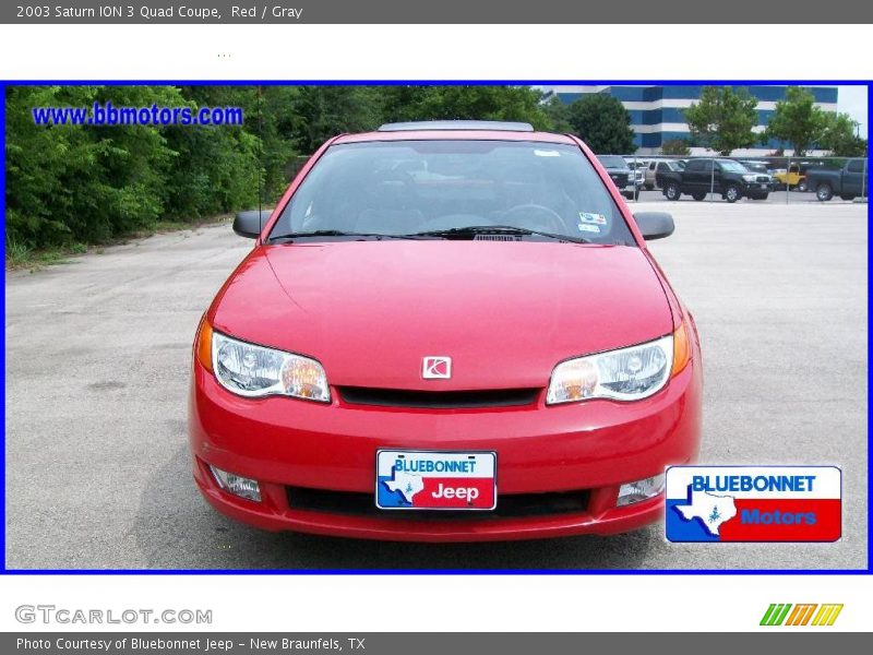 Red / Gray 2003 Saturn ION 3 Quad Coupe