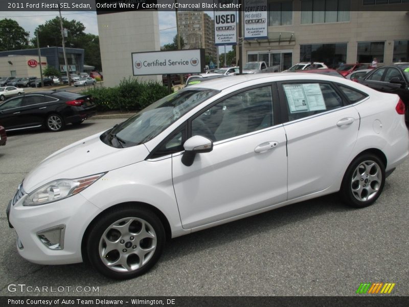 Oxford White / Cashmere/Charcoal Black Leather 2011 Ford Fiesta SEL Sedan