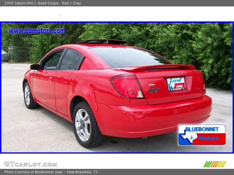 Red / Gray 2003 Saturn ION 3 Quad Coupe