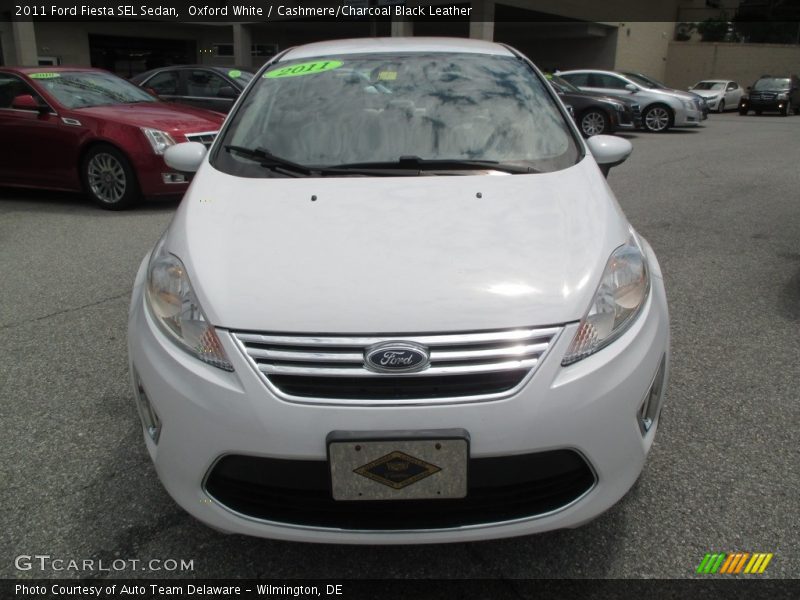 Oxford White / Cashmere/Charcoal Black Leather 2011 Ford Fiesta SEL Sedan