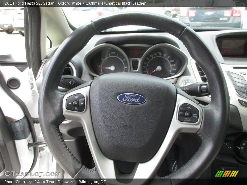 Oxford White / Cashmere/Charcoal Black Leather 2011 Ford Fiesta SEL Sedan