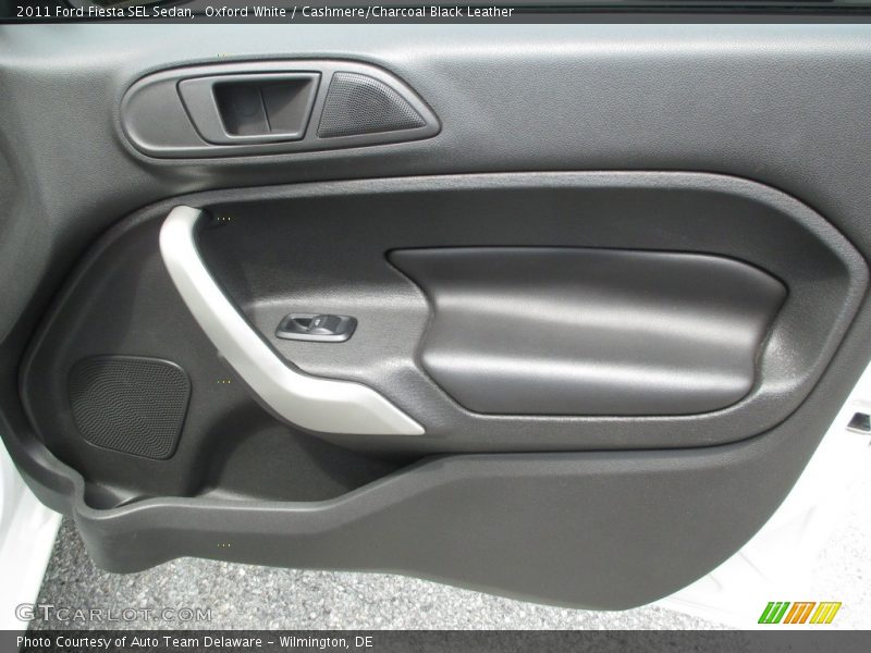 Oxford White / Cashmere/Charcoal Black Leather 2011 Ford Fiesta SEL Sedan