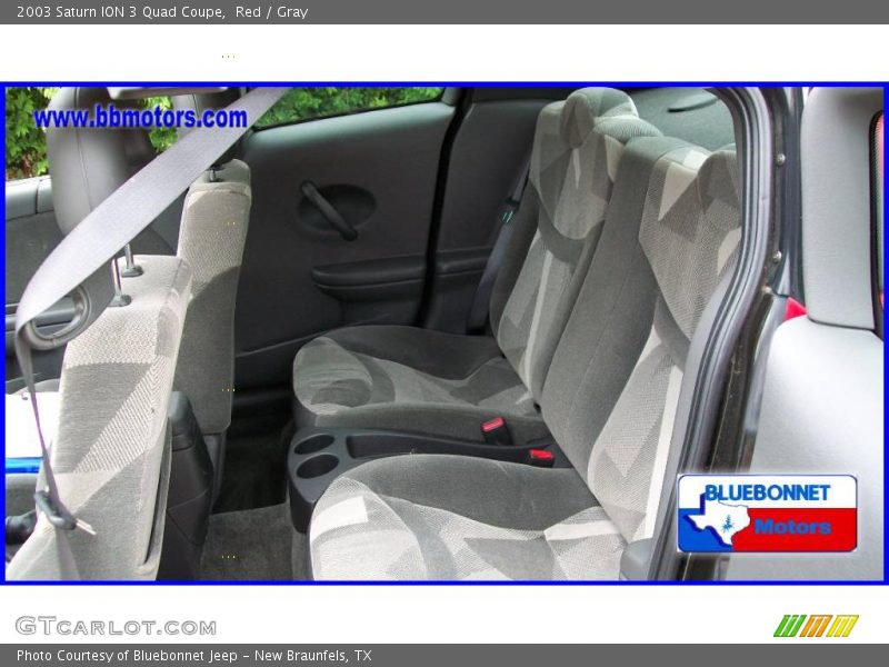 Red / Gray 2003 Saturn ION 3 Quad Coupe