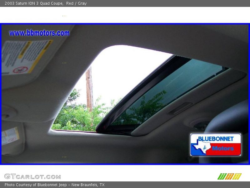 Red / Gray 2003 Saturn ION 3 Quad Coupe