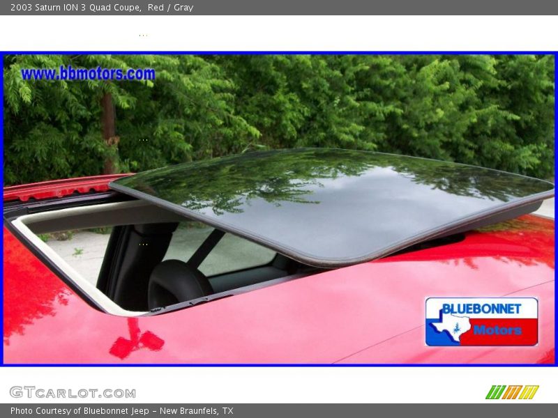 Red / Gray 2003 Saturn ION 3 Quad Coupe