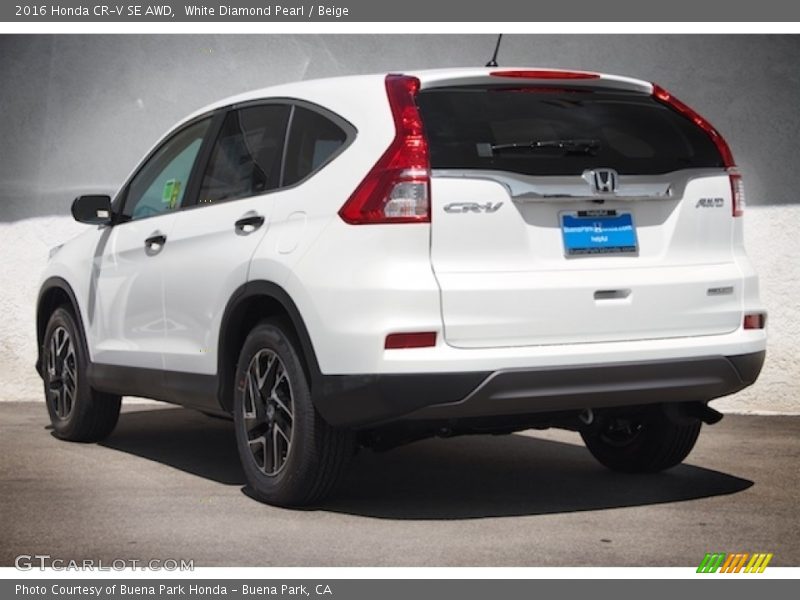 White Diamond Pearl / Beige 2016 Honda CR-V SE AWD