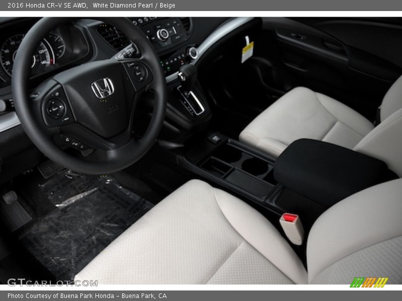 White Diamond Pearl / Beige 2016 Honda CR-V SE AWD